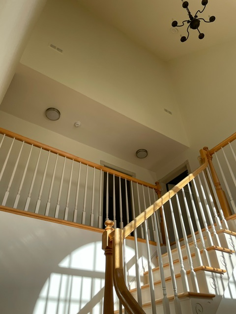 Finished interior staircase painting in Columbia County, NY
